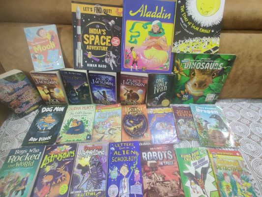 Reansh’s mini library #KBCBookBingoSr (8 years+)
